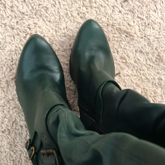 Designer Hunter/Forest green real leather boots! - Picture 7 of 12